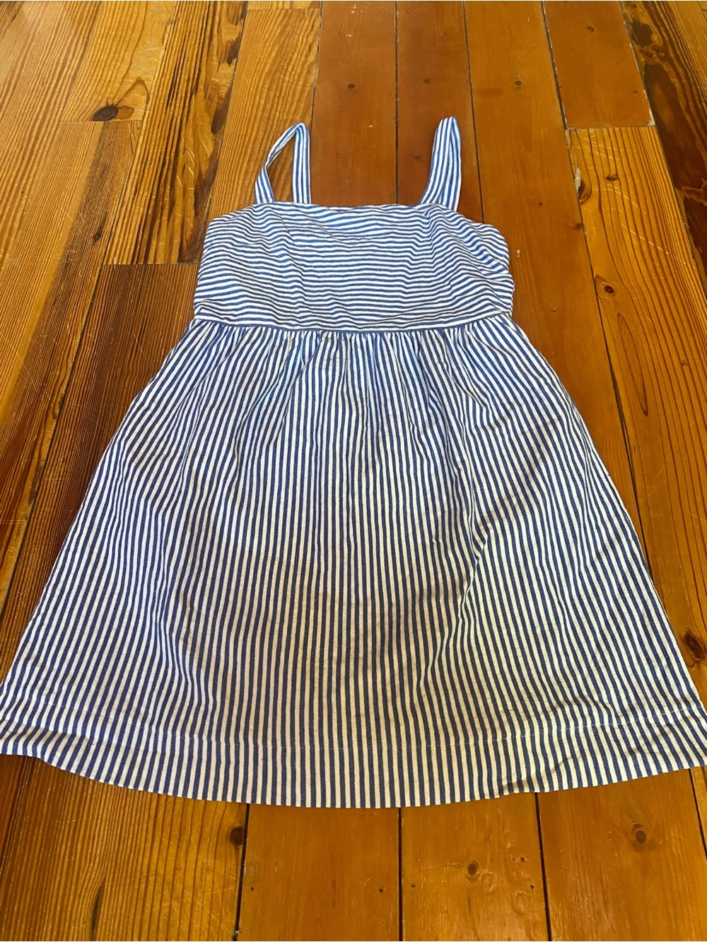 LOFT Blue and White Striped Mini Sundress